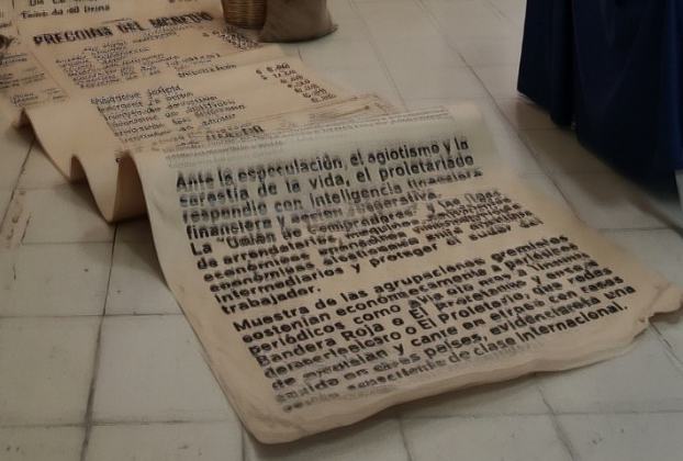 Rollo impreso: Ante la especulación, el agiotismo y la carestía de la vida, el proletariado respondió con inteligencia financiera y acción cooperativa